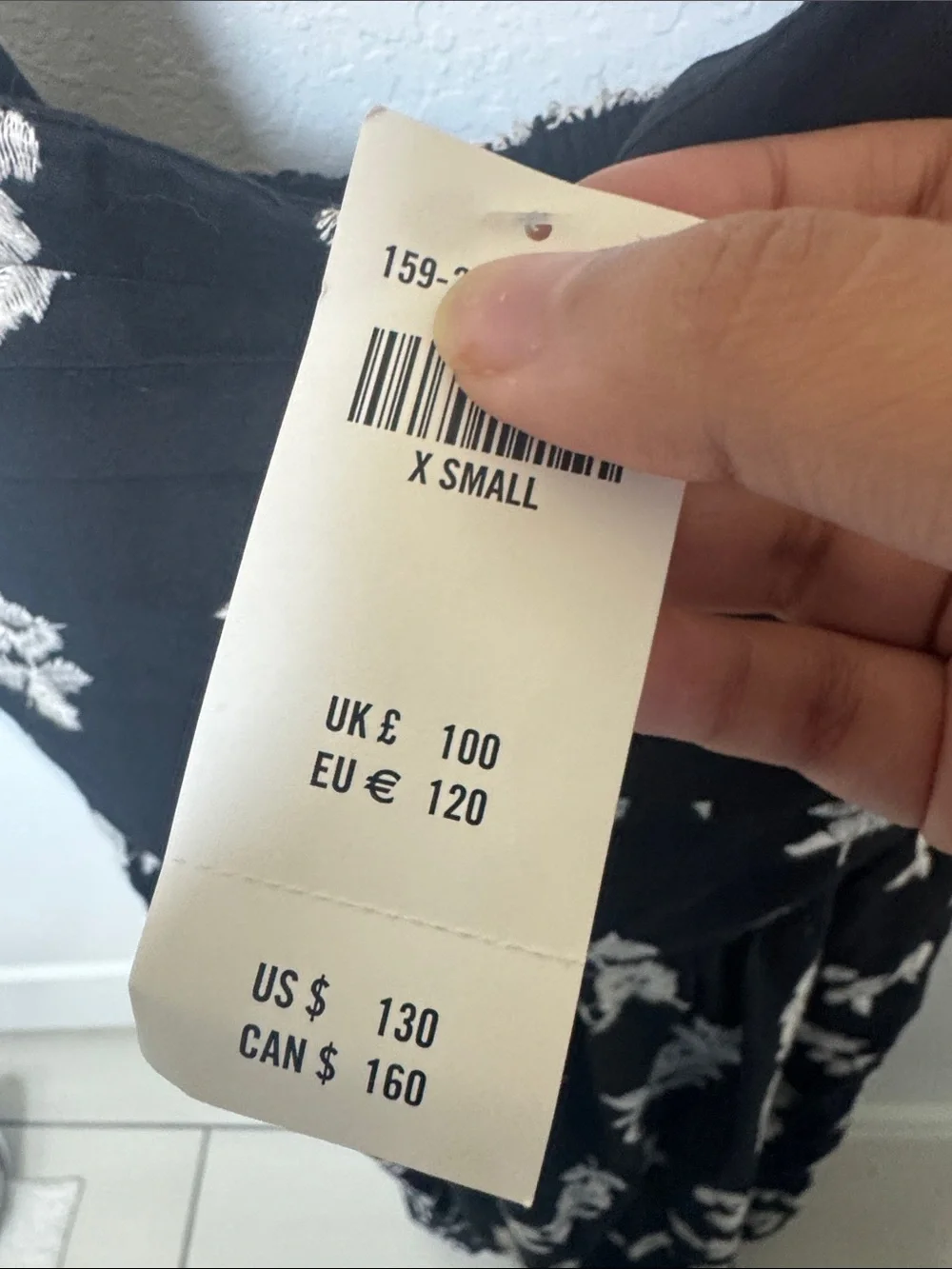 Abercrombie & Fitch Black Maxi Dress with White Floral Print